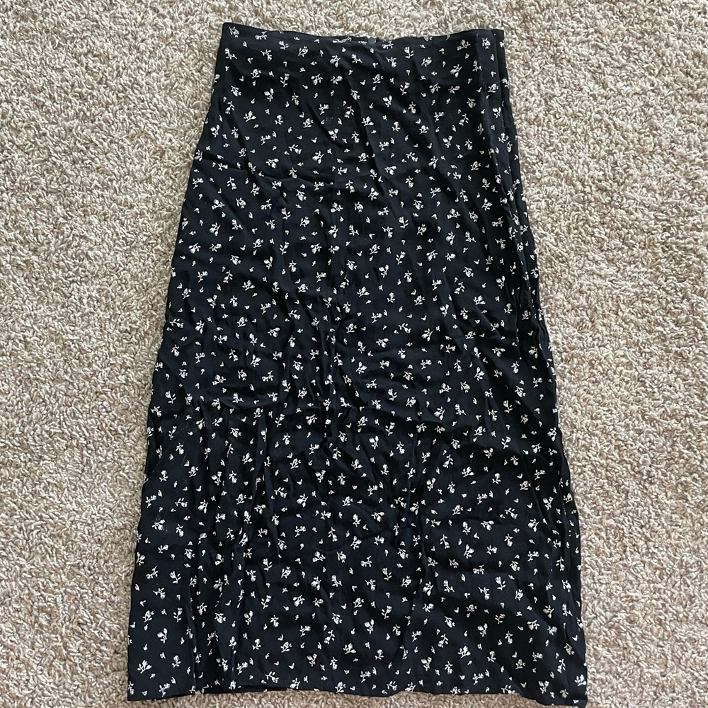 Brandy Melville black midi skirt with side slit